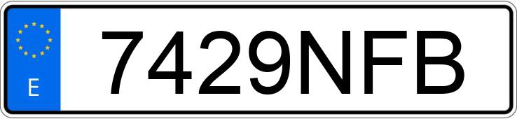 Numer rejestracyjny 7429NFB posiada SEAT IBIZA