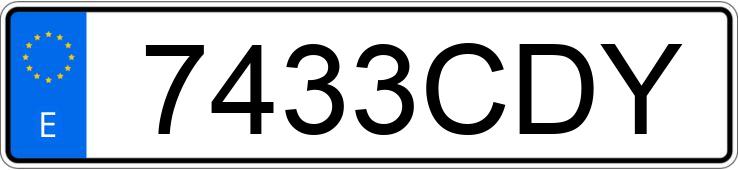 O número de registro 7433CDY tem PEUGEOT PARTNER