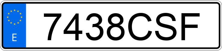 Numer rejestracyjny 7438CSF posiada PEUGEOT 206