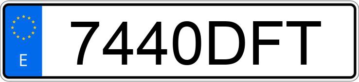 Numer rejestracyjny 7440DFT posiada FERRARI 360 SPIDER CABRIO