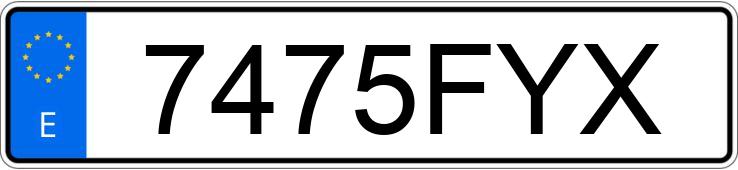 Numer rejestracyjny 7475FYX posiada PEUGEOT 307