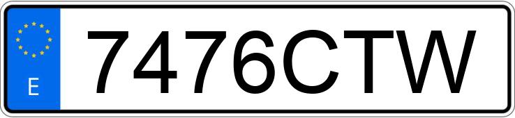 Numer rejestracyjny 7476CTW posiada NISSAN 350 Z