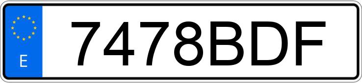 Numer rejestracyjny 7478BDF posiada TOYOTA COROLLA
