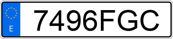 Numer rejestracyjny 7496FGC posiada VOLKSWAGEN TOURAN