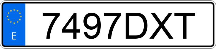 Numer rejestracyjny 7497DXT posiada AUDI A3
