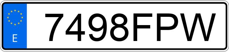 Numer rejestracyjny 7498FPW posiada OPEL VECTRA