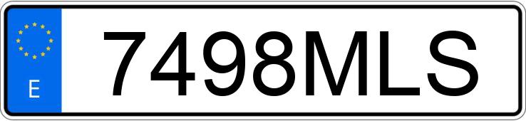 Numer rejestracyjny 7498MLS posiada  
