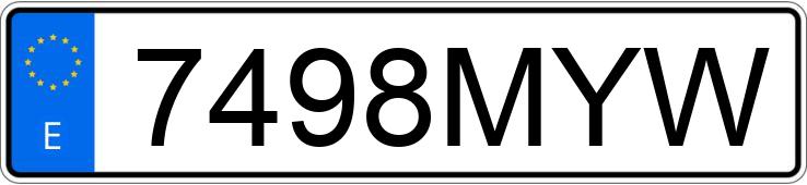 The registration number 7498MYW has BMW SERIE 4