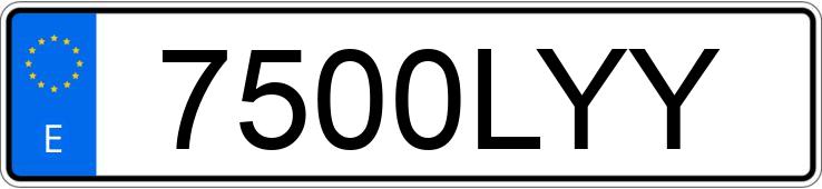 Numer rejestracyjny 7500LYY posiada AUDI A3 SPORTBACK Numer rejestracyjny 7500LYY posiada AUDI A3 SPORTBACK