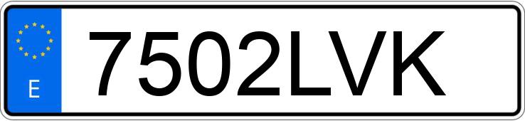 Numer rejestracyjny 7502LVK posiada VOLKSWAGEN GOLF