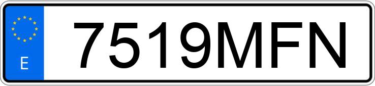 Numer rejestracyjny 7519MFN posiada VOLKSWAGEN GOLF
