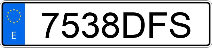 Numer rejestracyjny 7538DFS posiada DAEWOO KALOS