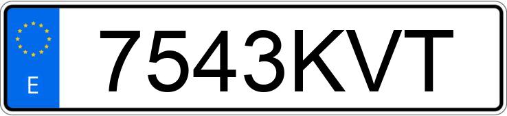 Numer rejestracyjny 7543KVT posiada TOYOTA YARIS