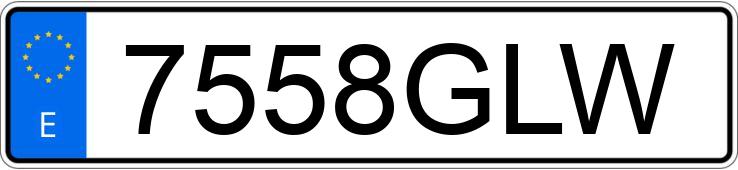 Numer rejestracyjny 7558GLW posiada VOLKSWAGEN GOLF