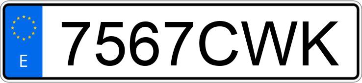 Numer rejestracyjny 7567CWK posiada RENAULT MEGANE