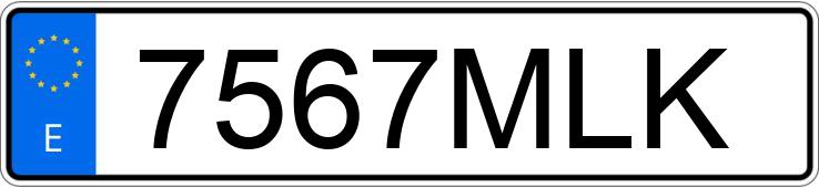 Numer rejestracyjny 7567MLK posiada VOLKSWAGEN GOLF