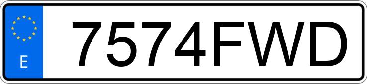 Numer rejestracyjny 7574FWD posiada VOLKSWAGEN GOLF