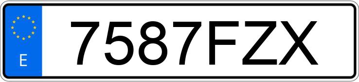 Numer rejestracyjny 7587FZX posiada PEUGEOT 207