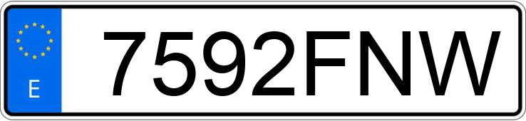 Numer rejestracyjny 7592FNW posiada OPEL VECTRA