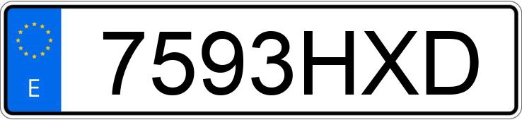 Numer rejestracyjny 7593HXD posiada VOLKSWAGEN GOLF