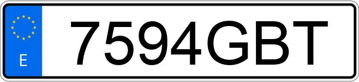 Numer rejestracyjny 7594GBT posiada VOLKSWAGEN GOLF
