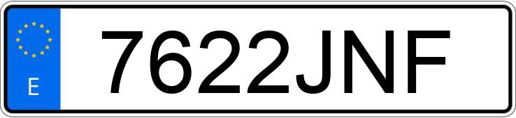 Numer rejestracyjny 7622JNF posiada VOLKSWAGEN GOLF