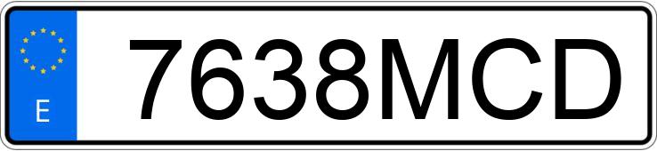 Numer rejestracyjny 7638MCD posiada MERCEDES C (206)