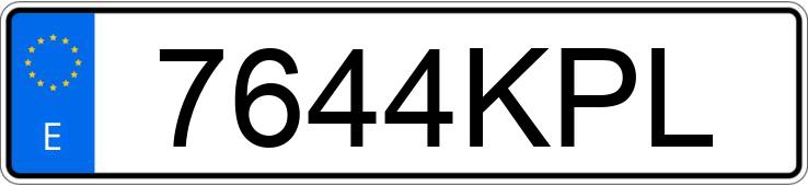 Numer rejestracyjny 7644KPL posiada JAGUAR F TYPE