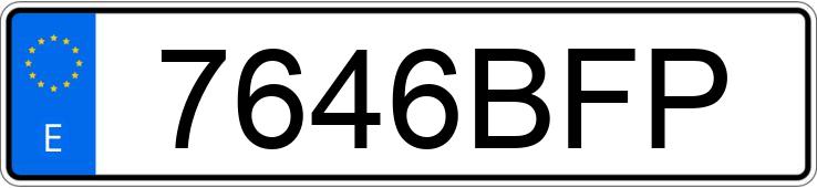 El número de registro 7646BFP tiene VOLKSWAGEN GOLF