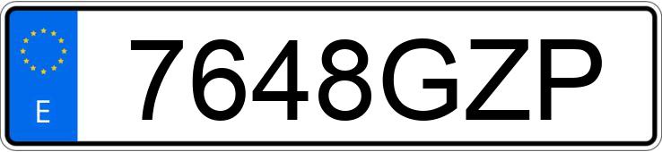 Die Registrierungsnummer 7648GZP hat FORD FOCUS