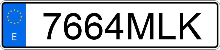 Il numero di registrazione 7664MLK ha PORSCHE CAYENNE