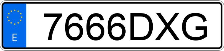 Die Registrierungsnummer 7666DXG hat VOLKSWAGEN GOLF