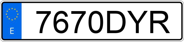 Numer rejestracyjny 7670DYR posiada MERCEDES SPRINTER
