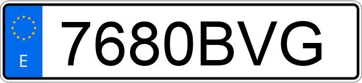 Numer rejestracyjny 7680BVG posiada VOLKSWAGEN GOLF