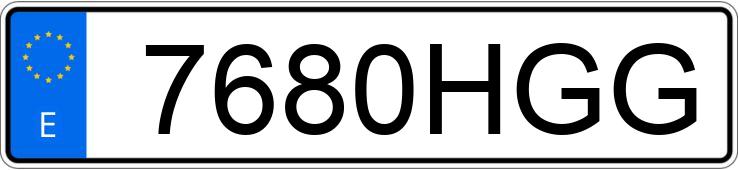 Numer rejestracyjny 7680HGG posiada VOLKSWAGEN GOLF