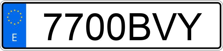 Numer rejestracyjny 7700BVY posiada VOLVO B 7