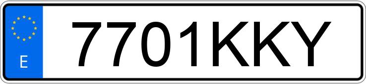 Numer rejestracyjny 7701KKY posiada INFINITI Q50