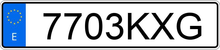 Numer rejestracyjny 7703KXG posiada VOLKSWAGEN GOLF