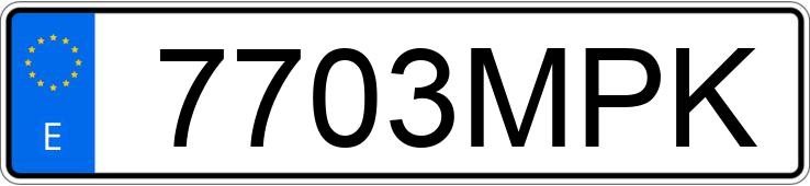 Numer rejestracyjny 7703MPK posiada AUDI A1 SPORTBACK