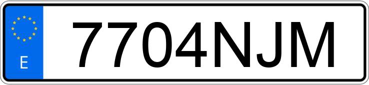 Numer rejestracyjny 7704NJM posiada HONDA CIVIC