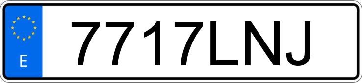 Numer rejestracyjny 7717LNJ posiada VOLKSWAGEN GOLF