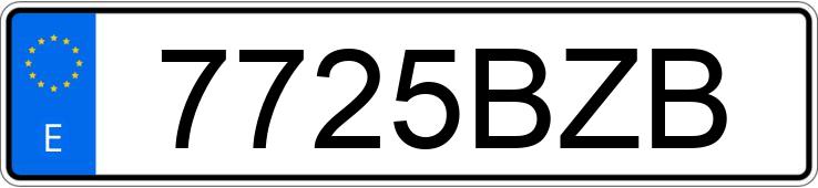 Numer rejestracyjny 7725BZB posiada PEUGEOT 206