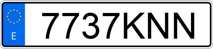 Numer rejestracyjny 7737KNN posiada VOLKSWAGEN GOLF