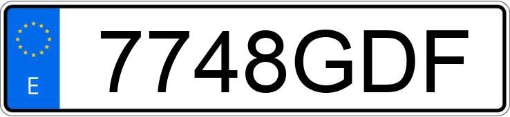Registreringsnummeret 7748GDF har BMW SERIE 3