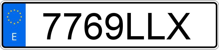 Numer rejestracyjny 7769LLX posiada AUDI A3