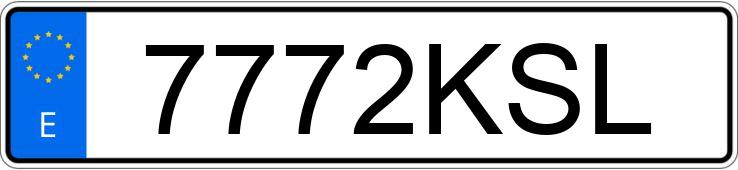 Numer rejestracyjny 7772KSL posiada TOYOTA PRIUS