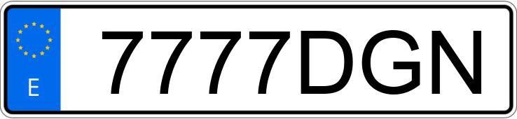 Numer rejestracyjny 7777DGN posiada PEUGEOT 307