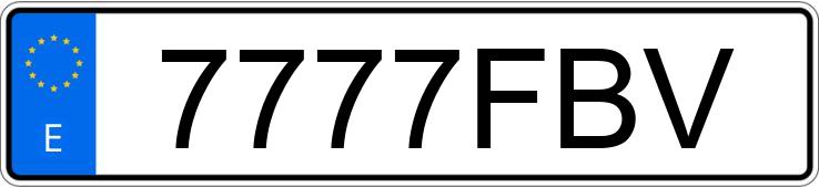 Numer rejestracyjny 7777FBV posiada SEAT IBIZA