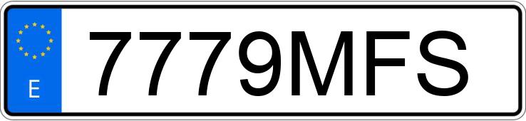 Numer rejestracyjny 7779MFS posiada VOLKSWAGEN GOLF