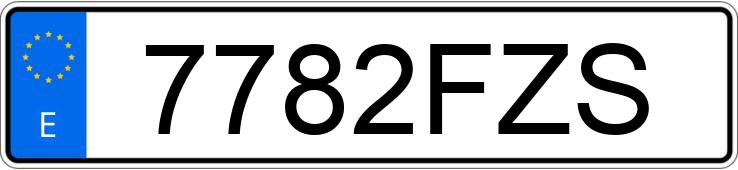 Registreringsnummeret 7782FZS har SEAT IBIZA
